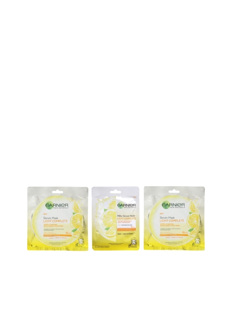 

Garnier Skin Naturals Set of 3 Light Complete Serum Mask, Yellow