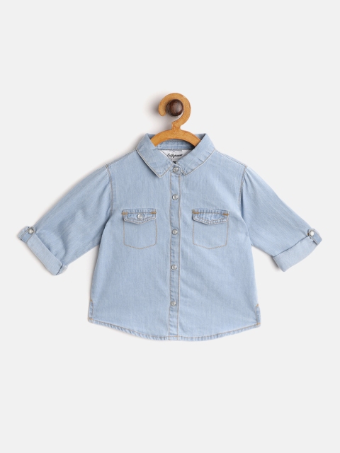 

TOFFY HOUSE Boys Blue Regular Fit Solid Casual Denim Shirt