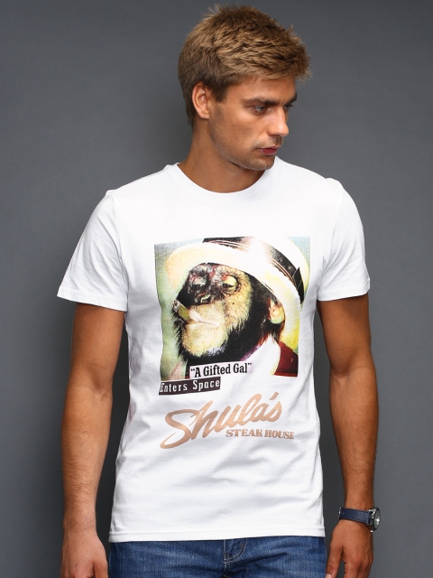 

SELA White Printed T-shirt
