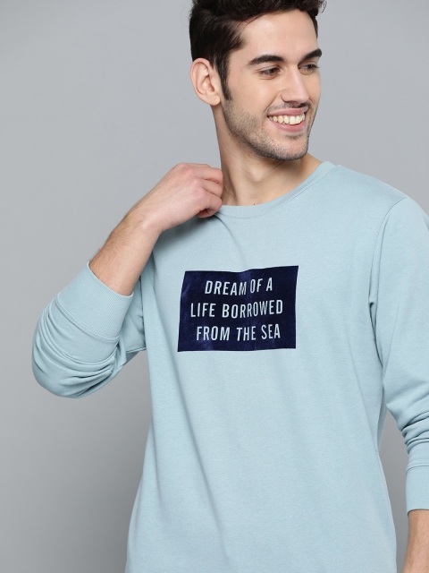

Mast & Harbour Men Blue Printed Sweatshirt