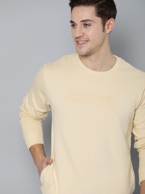 

Mast & Harbour Men Beige Pure Cotton Solid Sweatshirt