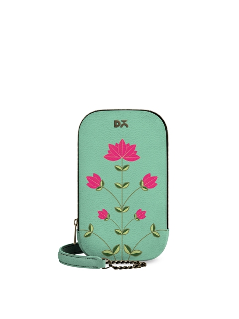 

DailyObjects Green & Pink Printed Cross Body Sling Bag