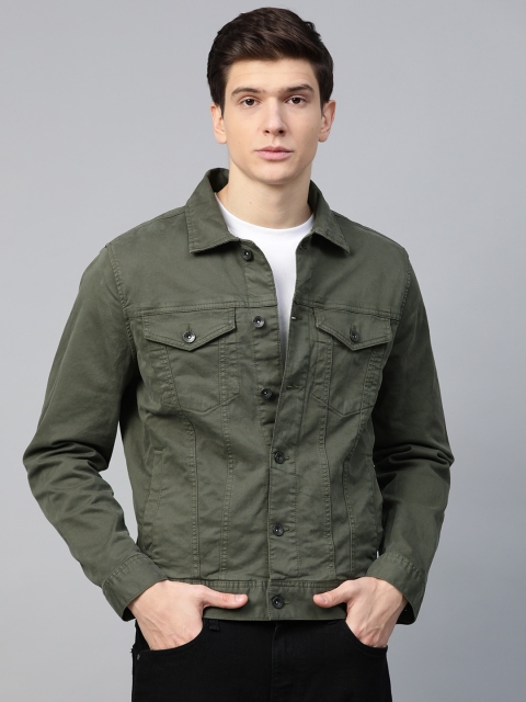 

Marks & Spencer Men Olive Green Solid Tailored Jacket
