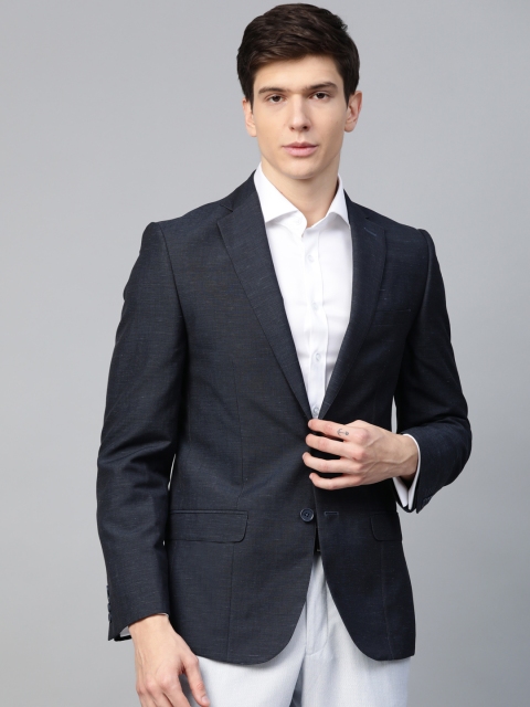 

Marks & Spencer Men Navy Blue Slim Fit Solid Single-Breasted Smart Casual Blazer