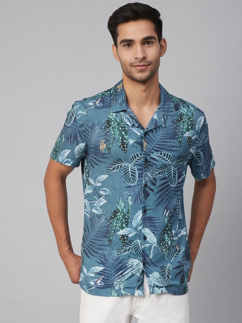 

Marks & Spencer Men Blue & Green Regular Fit Tropical Printed Casual Shirt