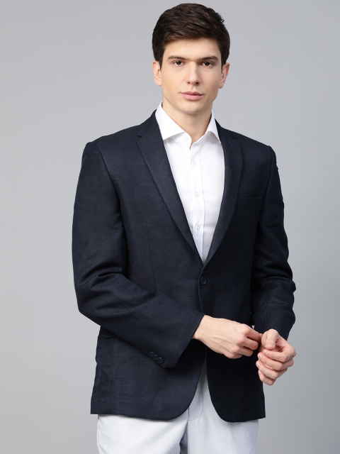 

Marks & Spencer Men Navy Blue Slim Fit Solid Single-Breasted Smart Casual Blazer