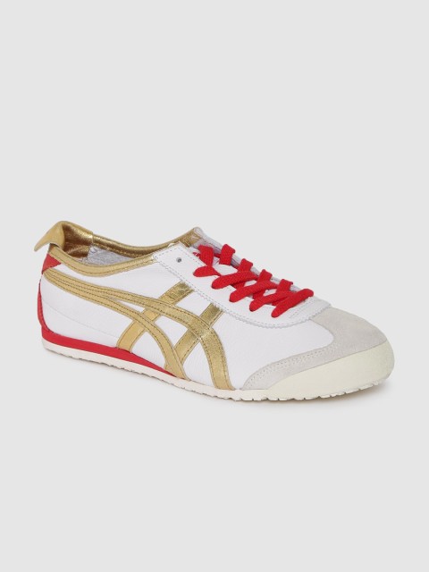 

Onitsuka Tiger Unisex White Striped Sneakers Mexico 66