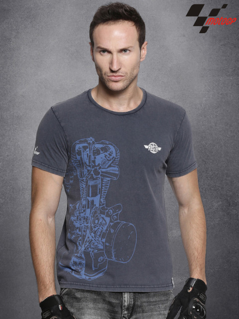 

RDSTR Navy MotoGP Washed Printed T-shirt, Navy blue
