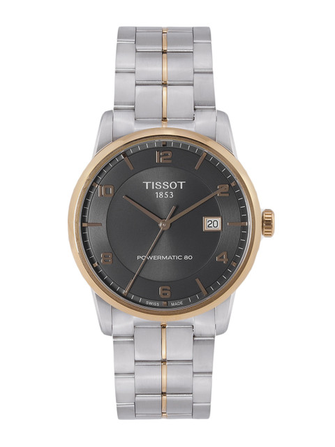 

TISSOT Men Black Luxury Powermatic 80 Analogue Automatic Swiss Made Watch T0864072206700