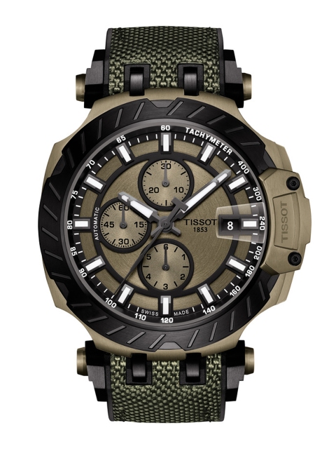 

TISSOT Men Gunmetal-Toned T-Race Automatic Chronograph Swiss Analogue Watch T1154273709100, Metallic