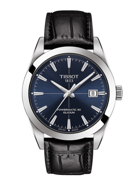 

TISSOT Men Navy Blue Gentleman Powermatic 80 Silicium Swiss Analogue Watch T1274071604101