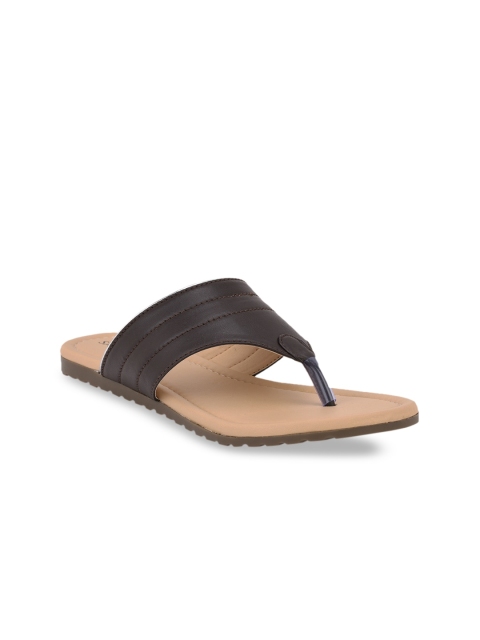 

SALARIO Women Brown Solid PU Open Toe Flats