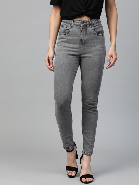 

Metronaut Women Grey Skinny Fit High-Rise Clean Look Stretchable Jeans