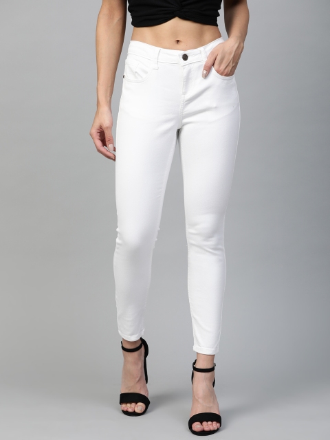

Metronaut Women White Skinny Fit High-Rise Clean Look Stretchable Jeans