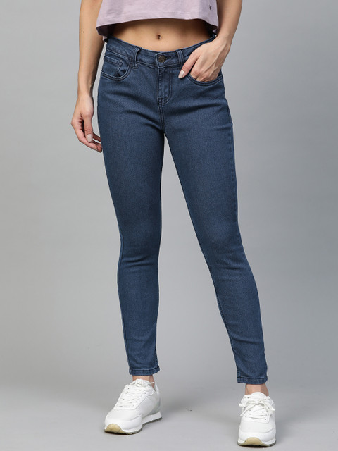

Metronaut Women Navy Blue Skinny Fit Mid-Rise Clean Look Stretchable Jeans