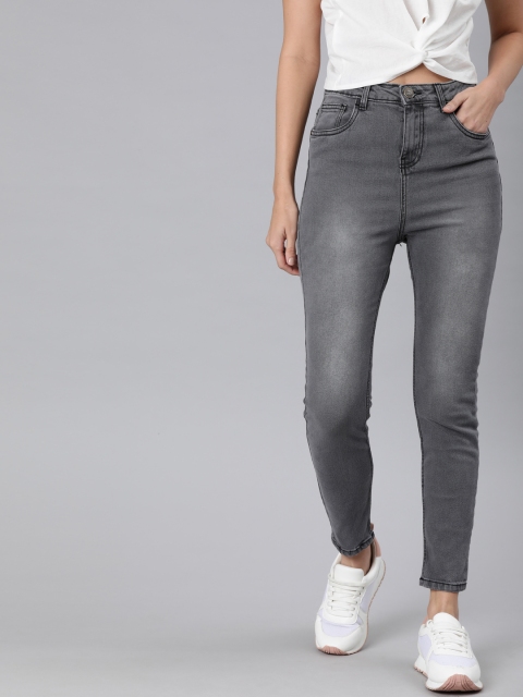 

Metronaut Women Grey Skinny Fit High-Rise Clean Look Jeans