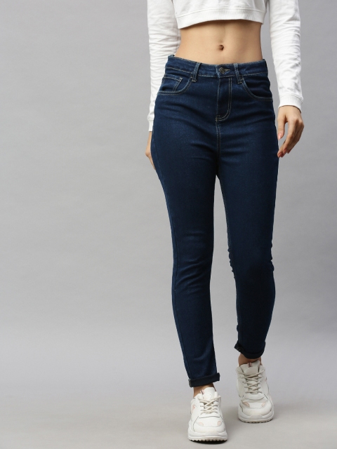 

Metronaut Women Blue Skinny Fit Mid-Rise Clean Look Stretchable Jeans