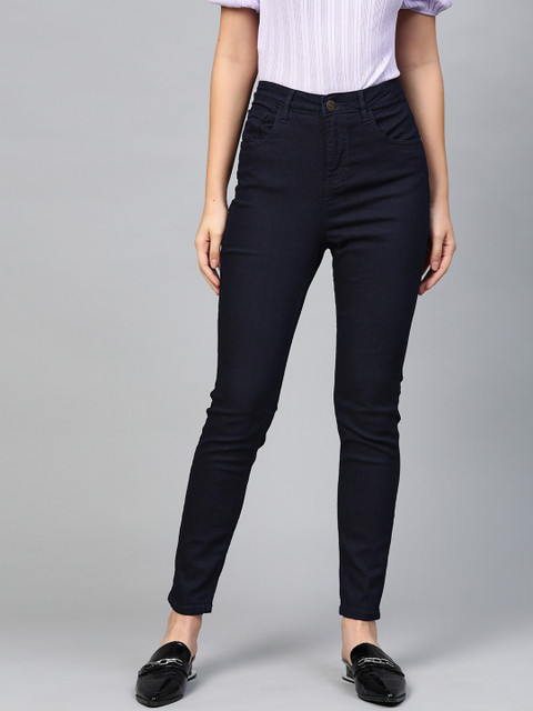 

Metronaut Women Navy Blue Skinny Fit High-Rise Clean Look Stretchable Jeans
