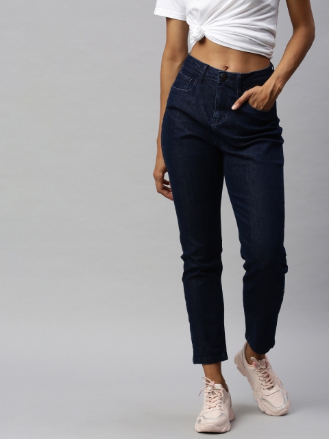 

Metronaut Women Blue Skinny Fit High-Rise Clean Look Stretchable Cropped Jeans