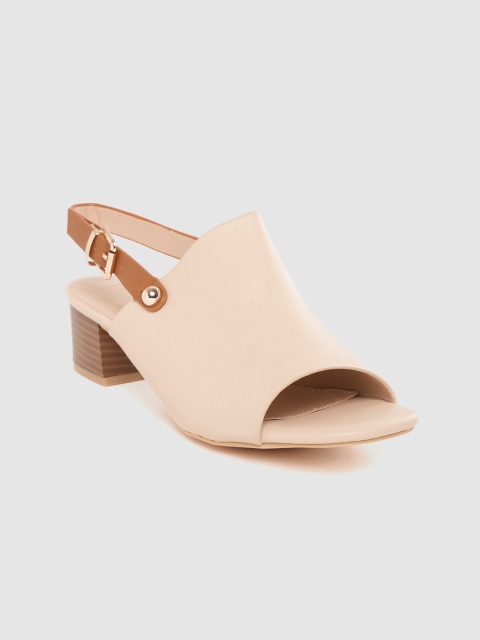

Roadster Women Beige Solid Heeled Mules