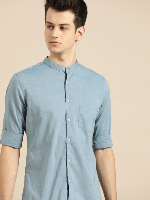 

ether Men Blue Regular Fit Solid Casual Shirt