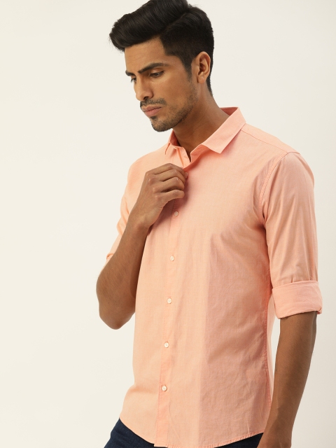 

ether Men Orange Regular Fit Solid Casual Shirt