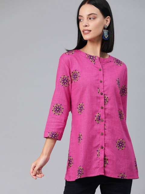 

Swishchick Women's Pink Ethnic Printed Tunic