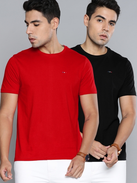 

Harvard Men Pack Of 2 Solid Round Neck T-shirt, Red