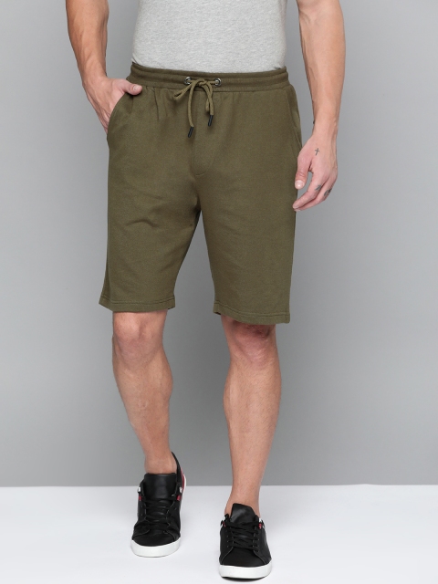 

Harvard Men Olive Green Solid Regular Fit Shorts