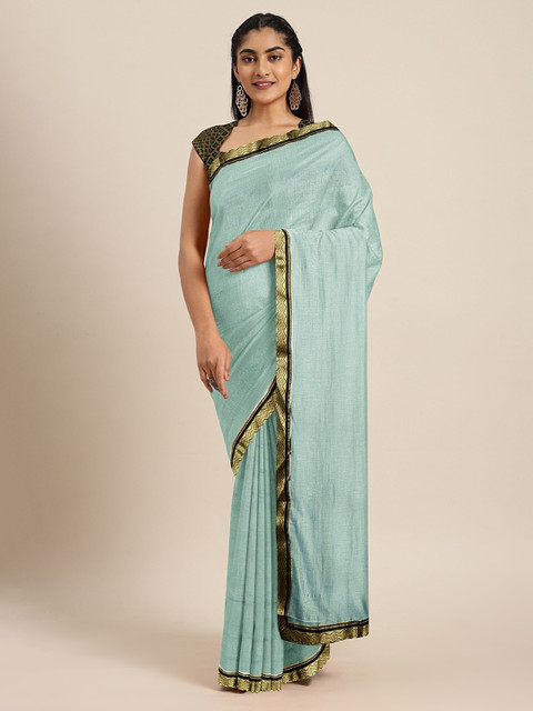 

KALINI Blue Solid Art Silk Saree