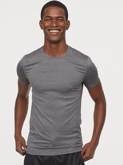 

H&M Men Grey Sports Sustainable Top Slim Fit