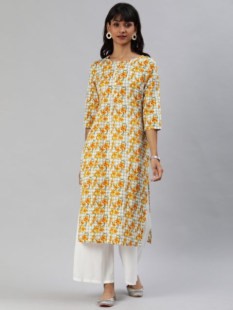 

Anouk Women Multicoloured Floral Printed Straight Kurta, Multi