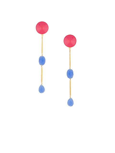 

Voylla Fluid Elegance Gold-Toned Drop Earrings