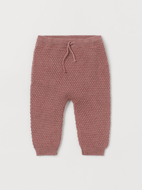 

H&M Kids Pink Organic Cotton Textured-Knit Sustainable Trousers