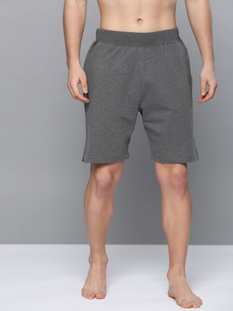 

HRX by Hrithik Roshan Men Anthra Melange Regular Fit Organic Cotton Bio-Wash Yoga Shorts, Charcoal