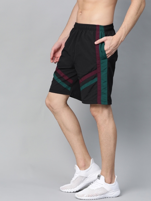 

HRX by Hrithik Roshan Men Jet Black Colourblocked Regular Fit Rapid-Dry Lifestyle Shorts