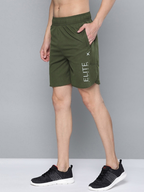 

HRX by Hrithik Roshan Men Kombu Green Regular Fit Antimicrobial Rapid-Dry Training Shorts, Olive