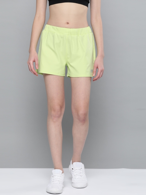 

HRX by Hrithik Roshan Women Lime Sherbet Antimicrobial Rapid-Dry Running Shorts, Lime green