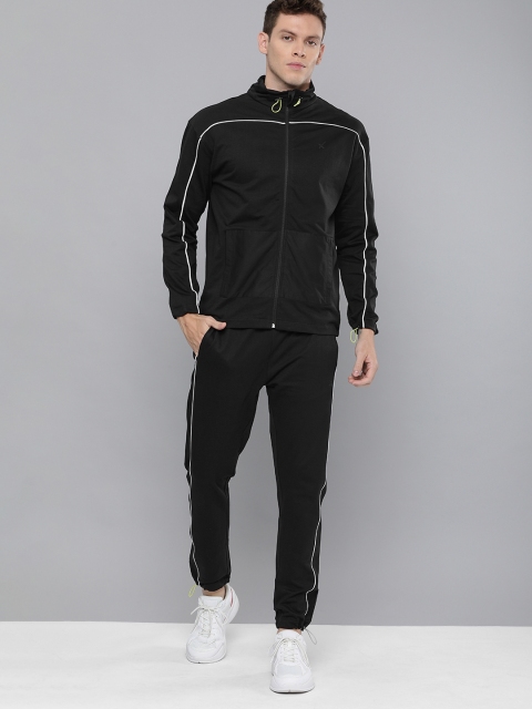 

HRX by Hrithik Roshan Men Jet Black Solid Regular Fit Bio-Wash Lifestyle Tracksuit