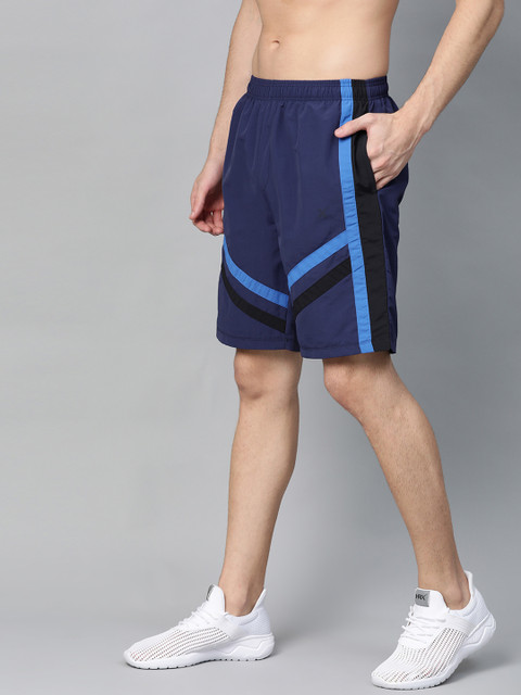 

HRX by Hrithik Roshan Men Medieval Blue Colourblocked Regular Fit Rapid-Dry Lifestyle Shorts, Navy blue