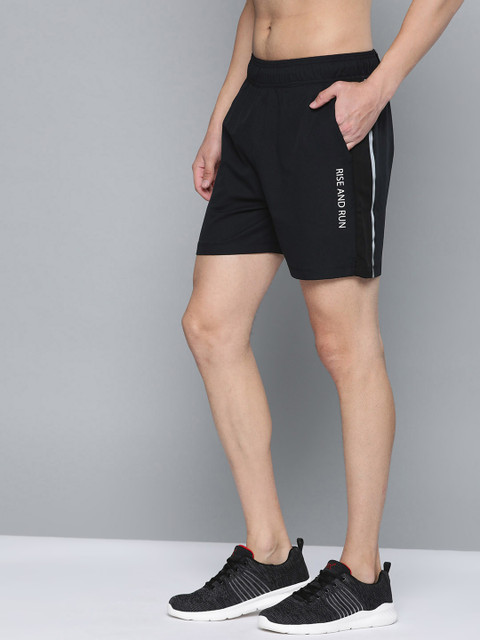 

HRX by Hrithik Roshan Men Black Regular Fit Antimicrobial Rapid-Dry Lycra Running Shorts