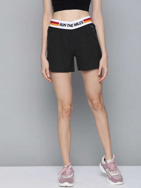 

HRX by Hrithik Roshan Women Jet Black Solid Antimicrobial Rapid-Dry Running Shorts