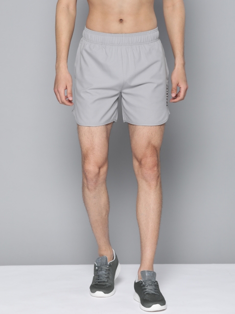 

HRX by Hrithik Roshan Men Grey Solid Regular Fit Antimicrobial Rapid-Dry Training Shorts