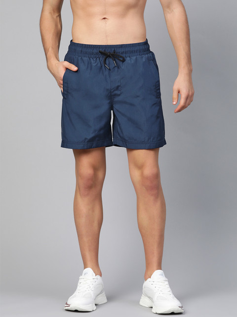 

HRX by Hrithik Roshan Men Navy Blue Solid Rapid Dry Regular Fit Training Shorts