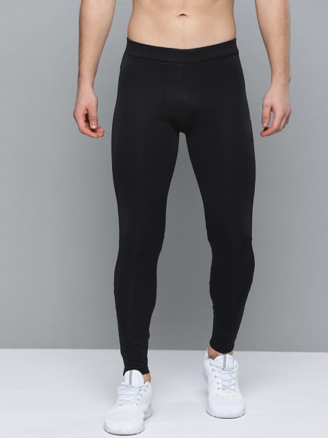 

HRX by Hrithik Roshan Men Anthracite Black Solid Rapid-Dry Antimicrobial Training Tights
