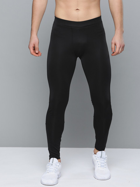 

HRX by Hrithik Roshan Men Jet Black Solid Rapid-Dry Antimicrobial Training Tights