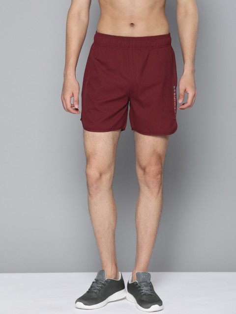

HRX by Hrithik Roshan Men Maroon Solid Antimicrobial Rapid-Dry Training Shorts