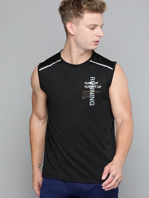 

HRX by Hrithik Roshan Men Jet Black Solid Rapid-Dry Antimicrobial Running Tank