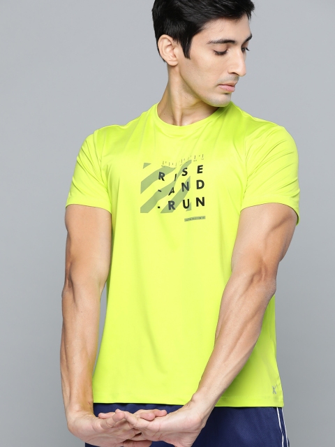 

HRX by Hrithik Roshan Men Fluorescent Green Regular Fit Antimicrobial Running T-shirt