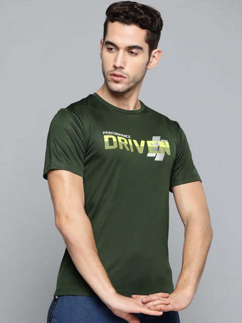 

HRX by Hrithik Roshan Men Kombu Green Typographic Antimicrobial Rapid-Dry Training T-Shirt, Olive